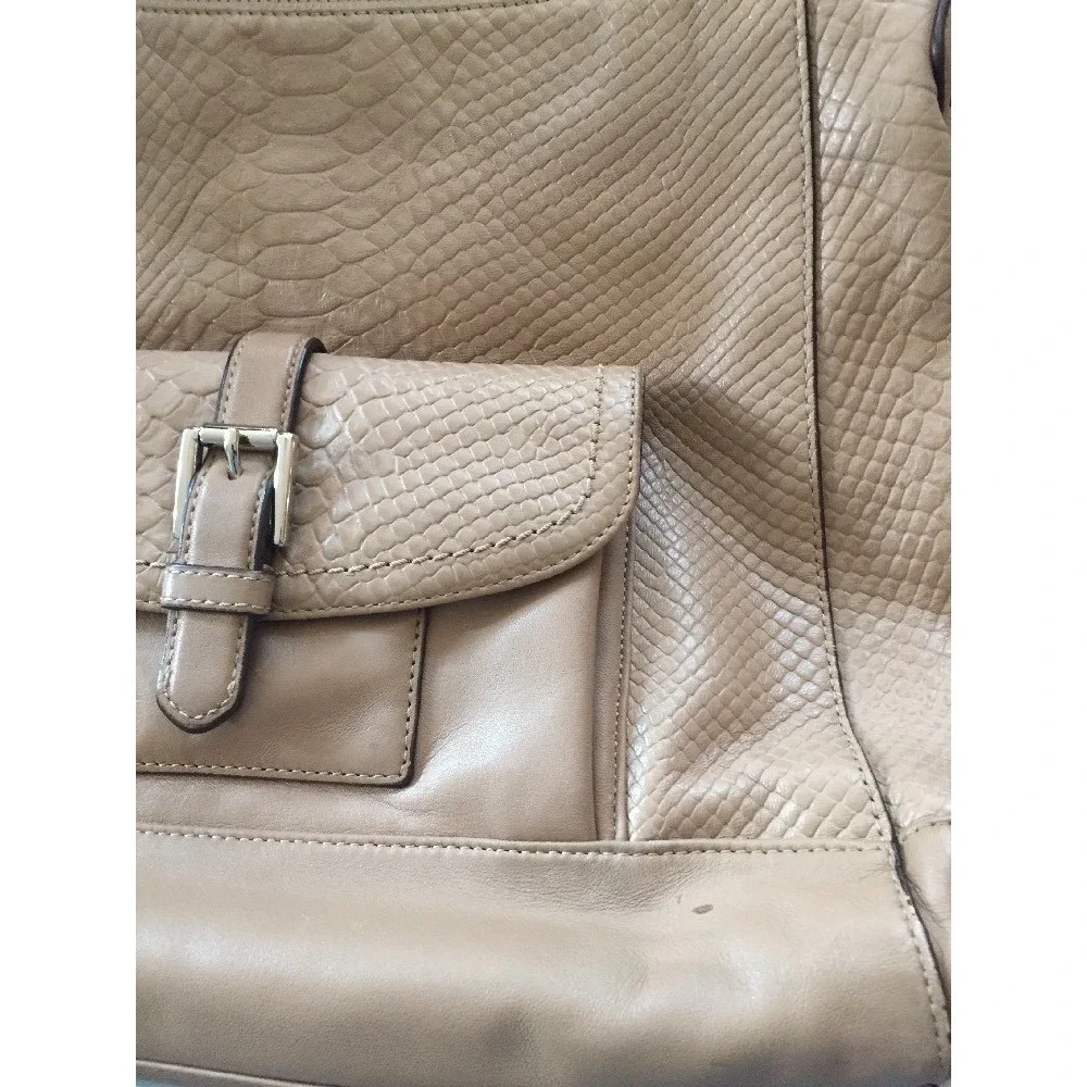 Coach‎ Charlie Python Beige Leather Hobo Satchel Shoulder Handbag Purse F31283
